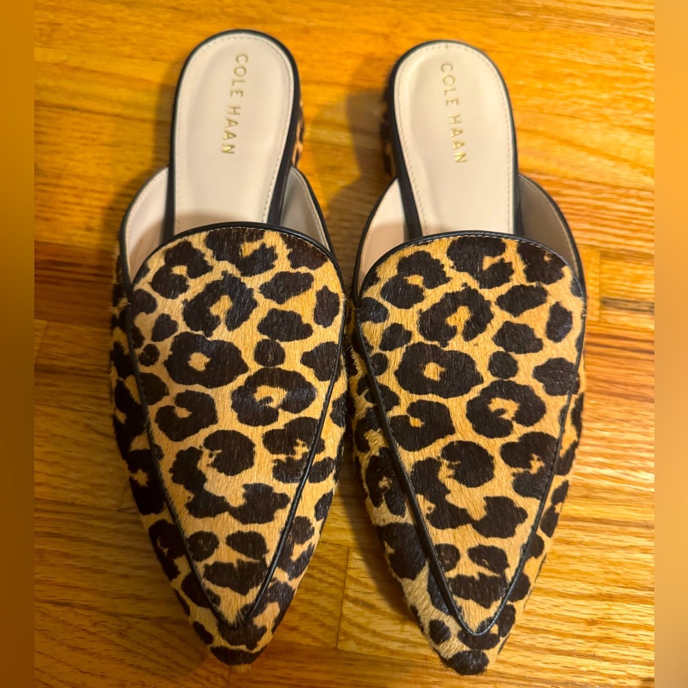 Cole Haan Women’s slides mule shoes leopard print size 8.5 - barely worn